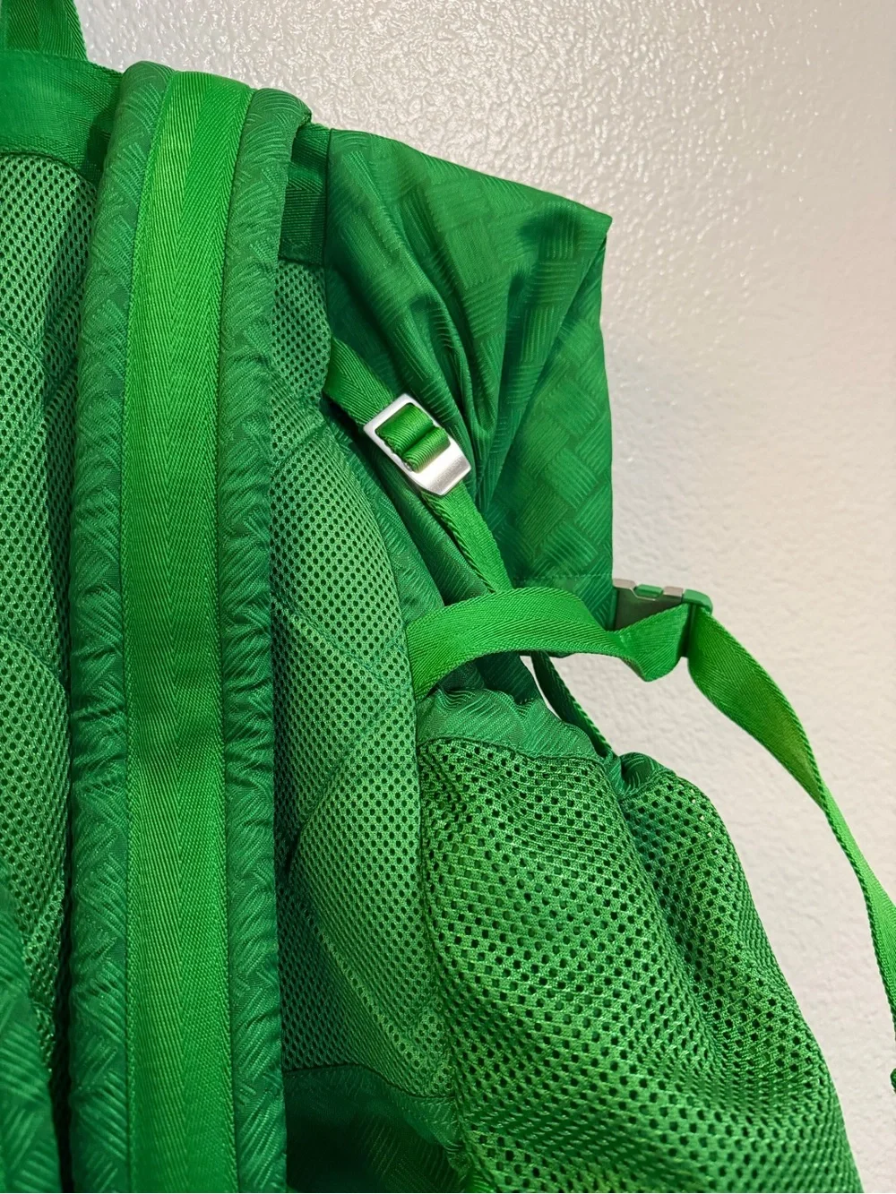 Bottega Veneta Green Woven-Texture Backpack